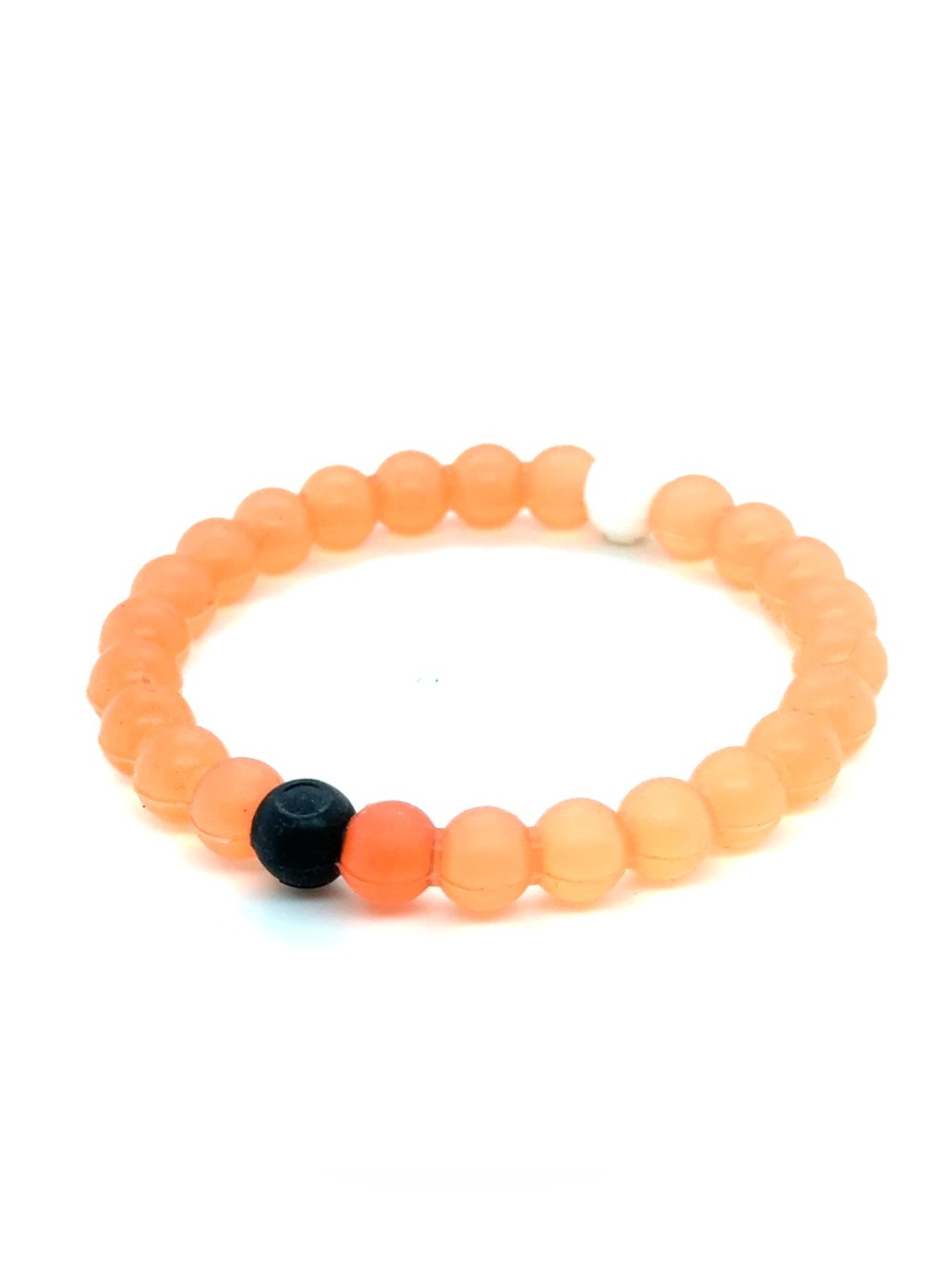 Lokai Light Orange Stretch‎ Beaded Bracelet with Black Accent